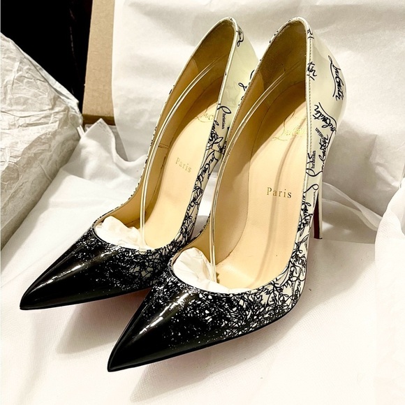 Christian Louboutin SoKate 120 signature collection Patent black & white EU 37 - Picture 4 of 11
